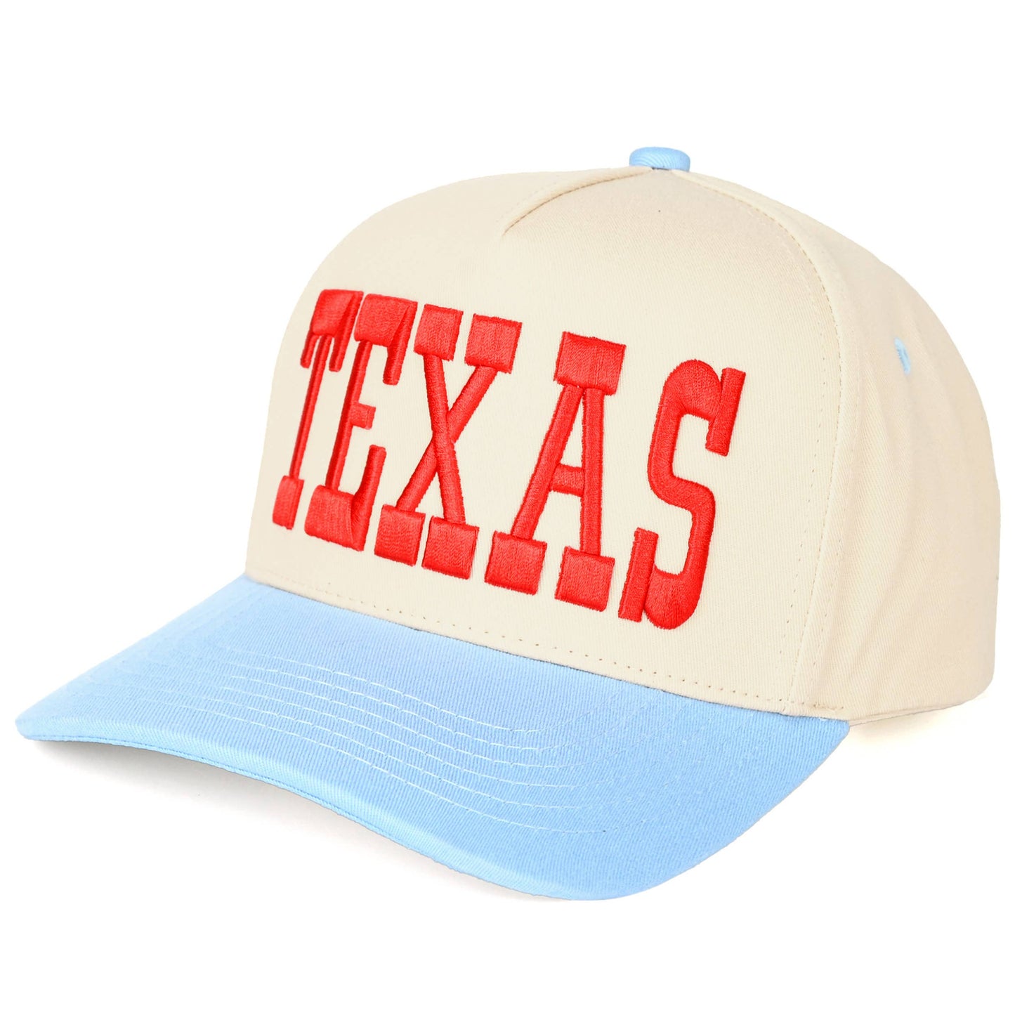 C.C TEXAS Embroidered Cotton Baseball Cap: Sky Blue
