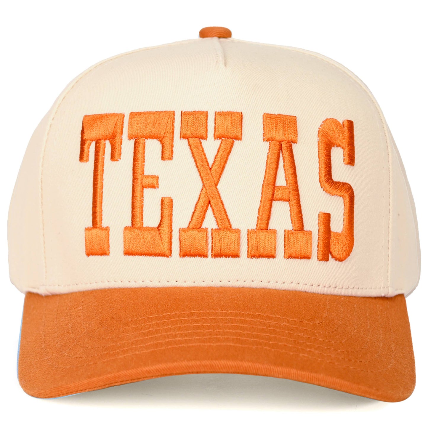 C.C TEXAS Embroidered Cotton Baseball Cap: Burnt Orange