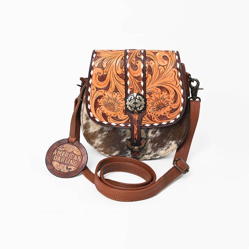 ADBG1222 Crossbody Genuine Western Leather Women Bag Annie: ADBG1222B