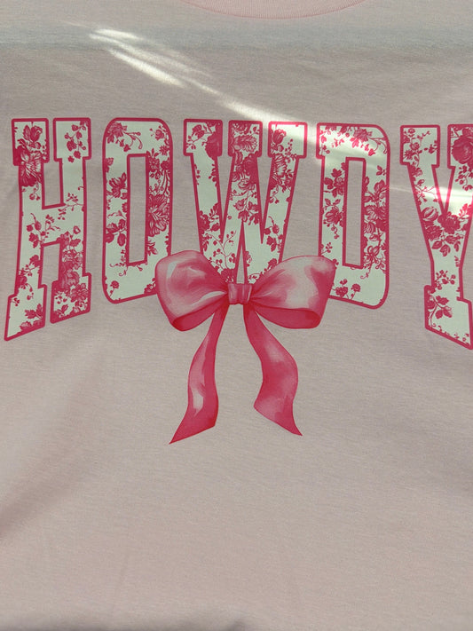 Howdy Pink Bow Tee