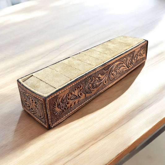 Hand Tooled ring display 