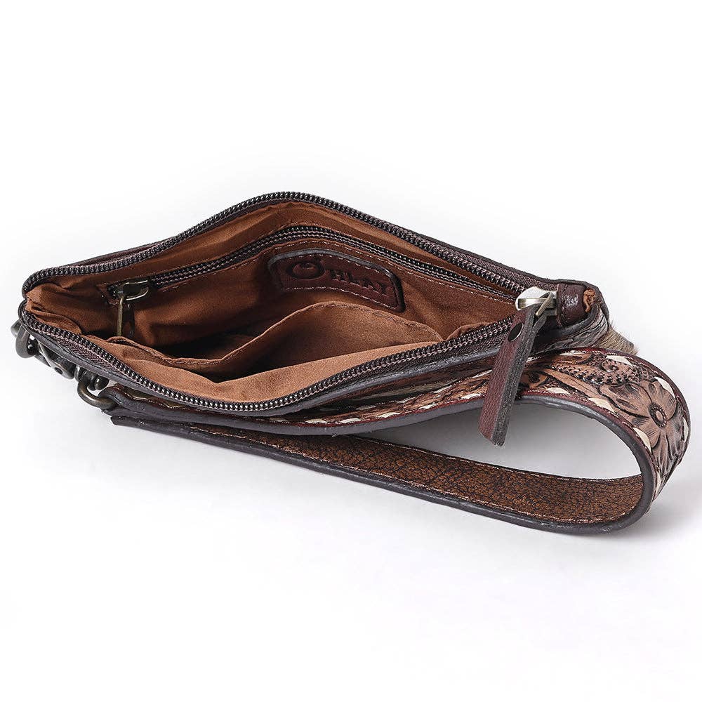 The Rodeo Leather with Cowhide Wristlet - KBG275 D
