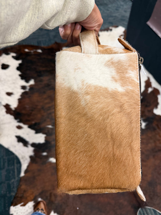 Tan Cowhide Toiletry Bag 2