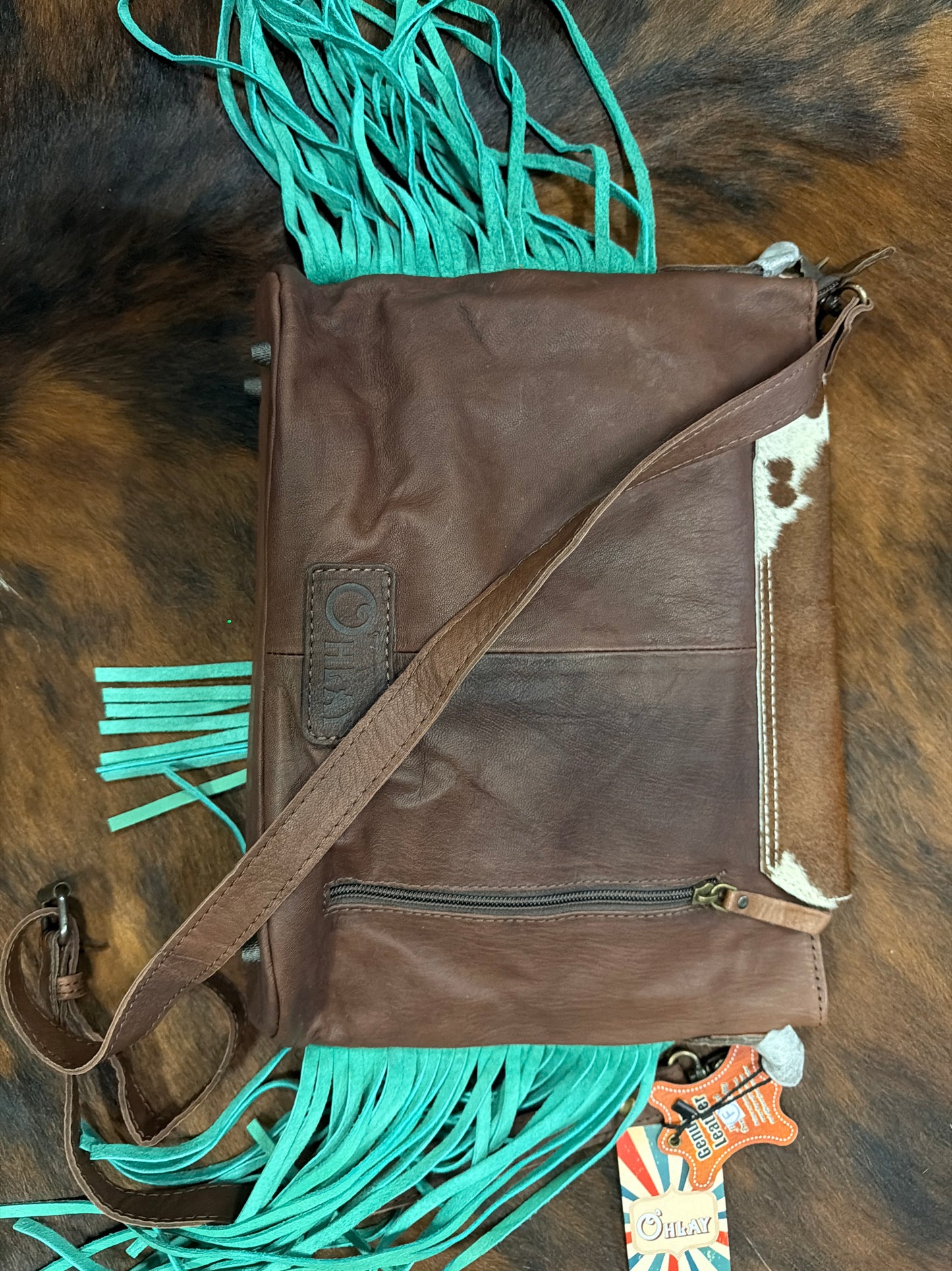 OHG168 Crossbody Genuine Leather women bag western Bag: OHG168