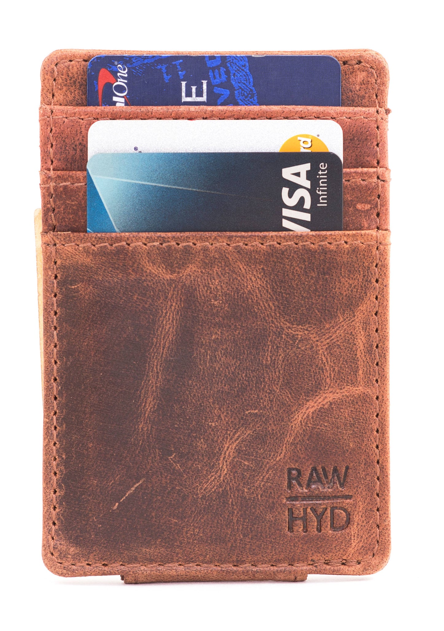 Leather Money Clip Wallet (Hunter Brown)