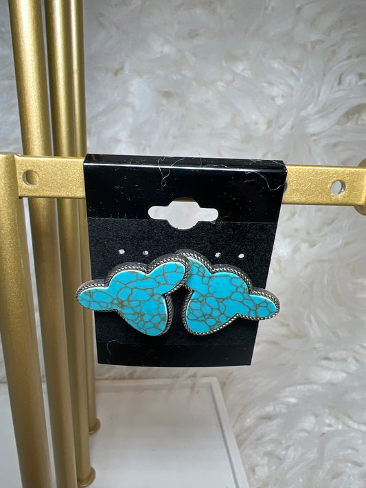 Cow Head Turquoise Earrings