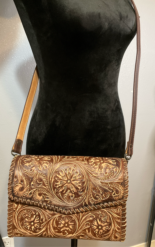 American Darling Genuine Leather Brown Crossbody