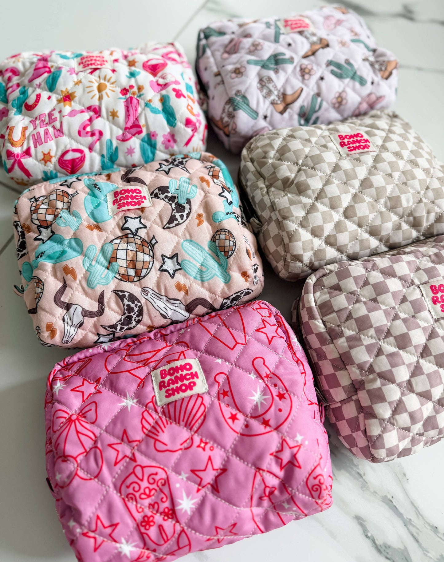 Fabric Western Makeup Bag Organizer | Cowgirl Cosmetic Bag : RODEO BARBIE