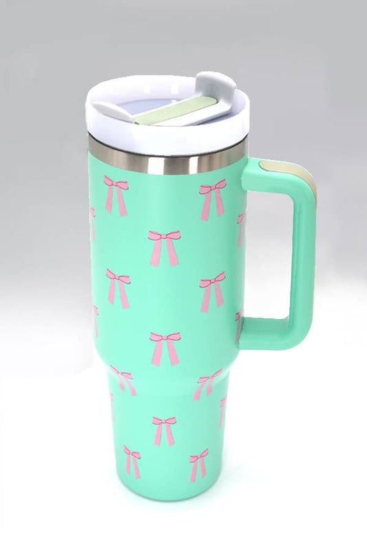 40oz STAINLESS STEEL TUMBLER BOW | TB40OZ: BOW MINT