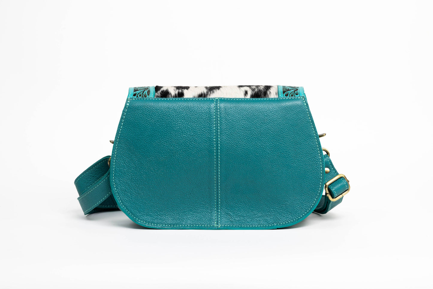Turquoise Scalloped Flap Leather Purse ABHB 18-25204