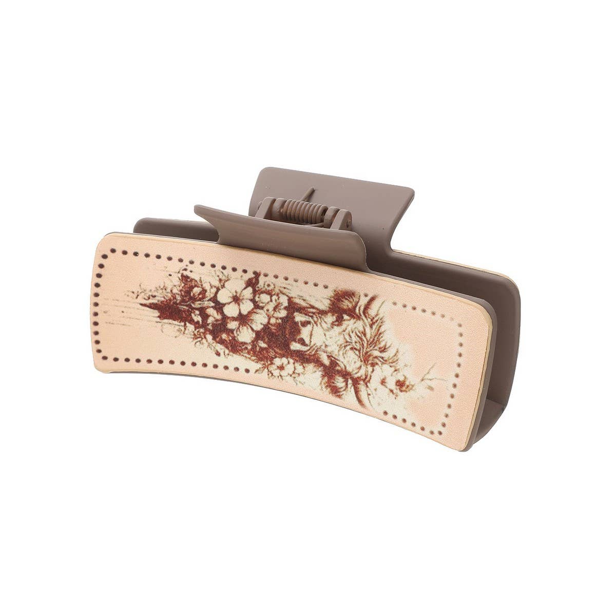 Cactus Print Leather Hair Claw Clip, Western Style_CWAHA0606: TYPE3 / (OS) 3