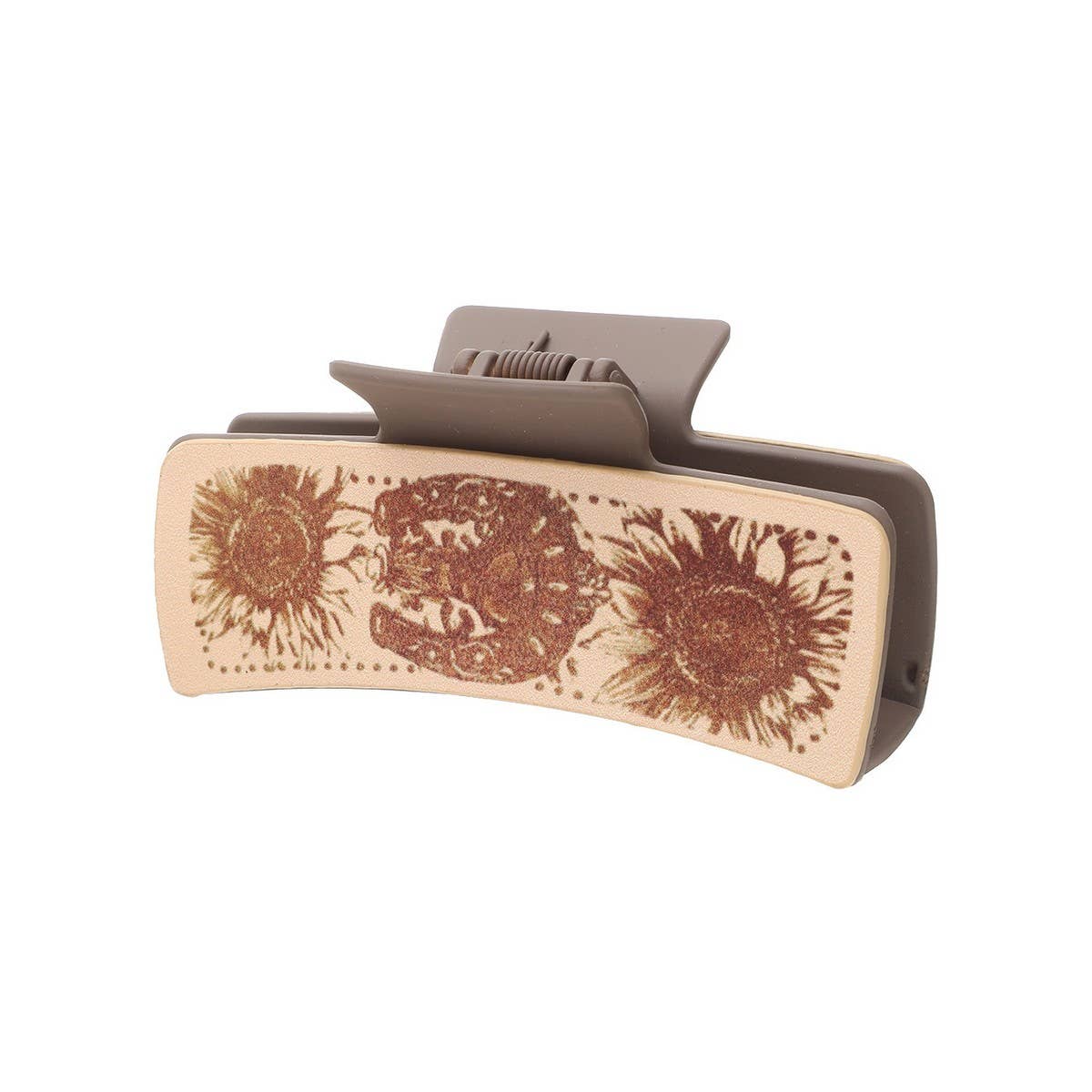 Cactus Print Leather Hair Claw Clip, Western Style_CWAHA0606: TYPE1 / (OS) 3