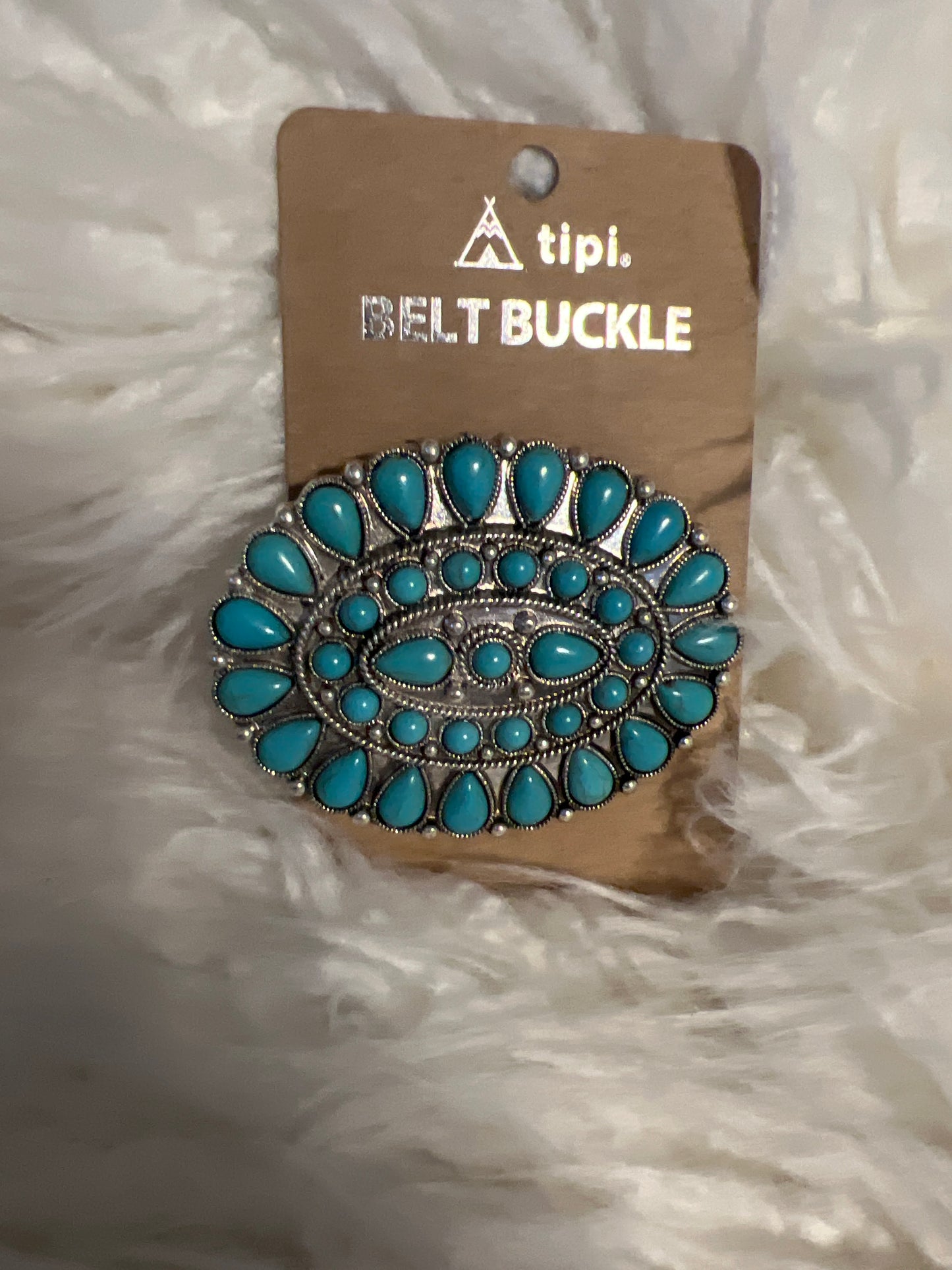 Belt Buckle- Turquoise Concho