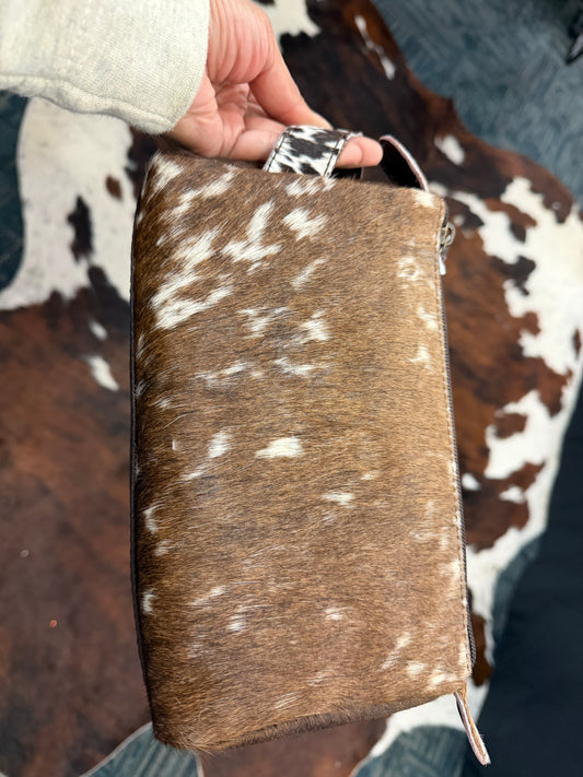 Dark Brown Cowhide Toiletry Bag 1