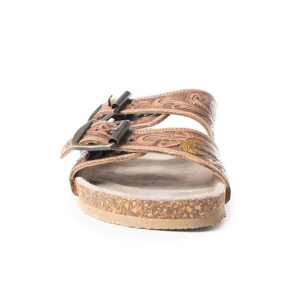Falling Feather Sandals In Dark Brown: Dark Brown / 7