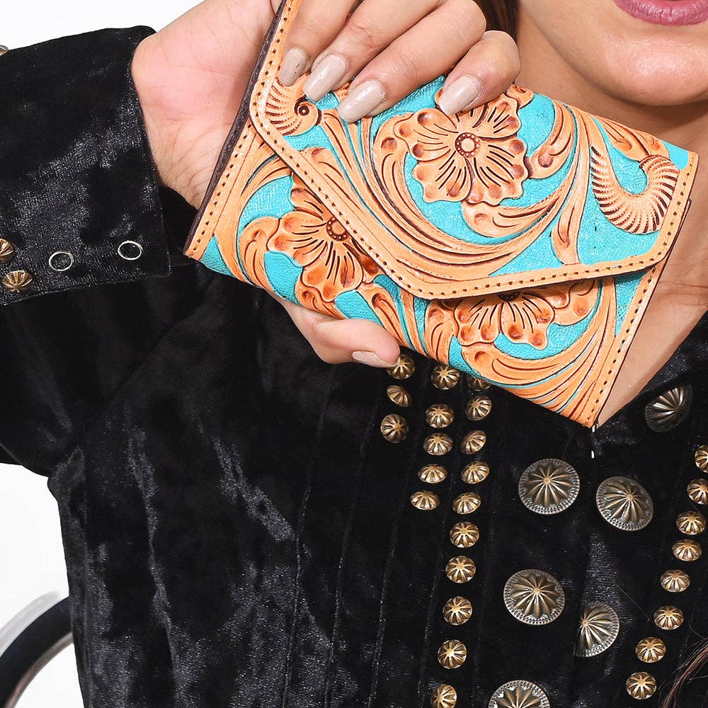 OHG161 Wallet Hand Tooled Genuine Leather women Bag: OHG161