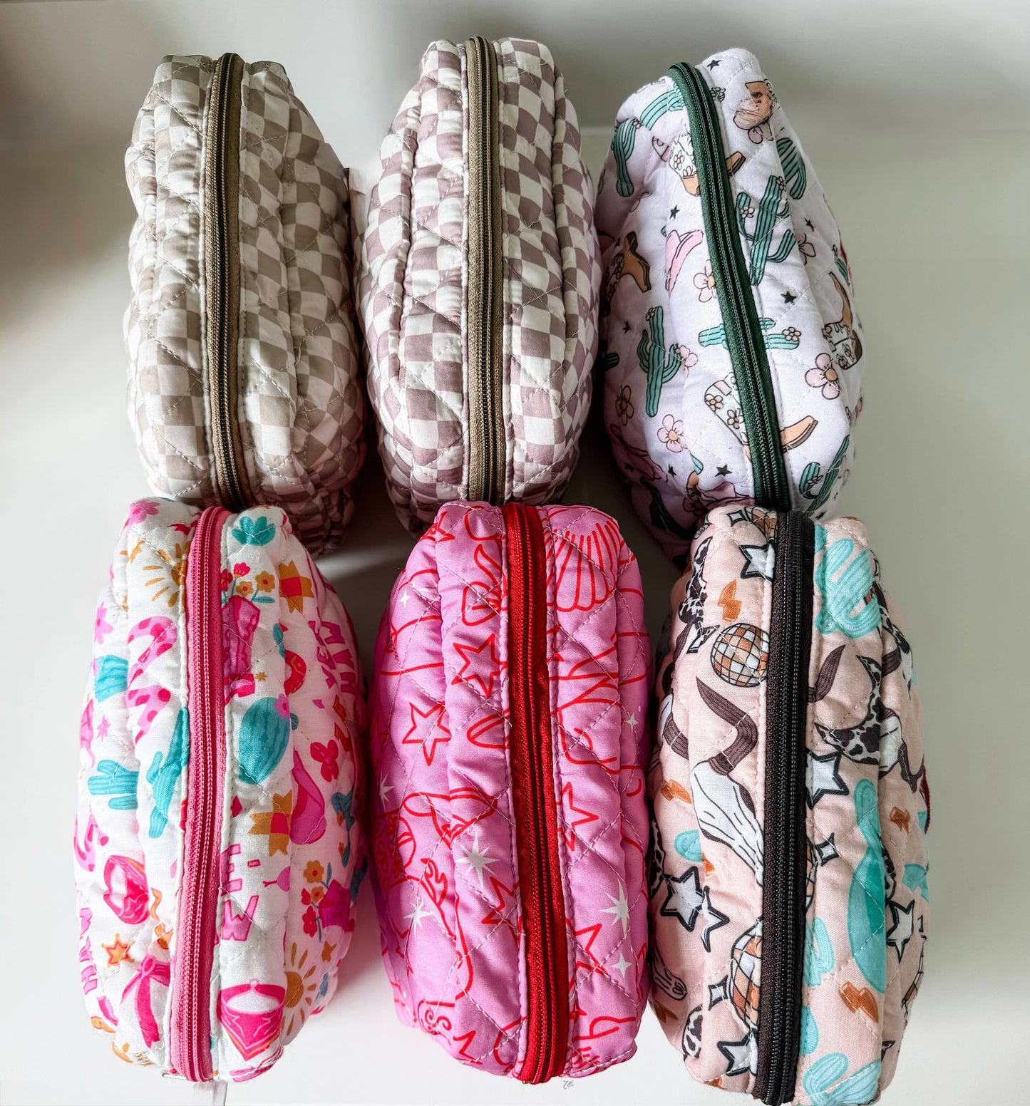 Fabric Western Makeup Bag Organizer | Cowgirl Cosmetic Bag : RODEO BARBIE
