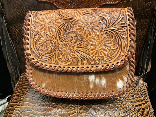 Savanna Tooled Leather Crossbody Handbag 1