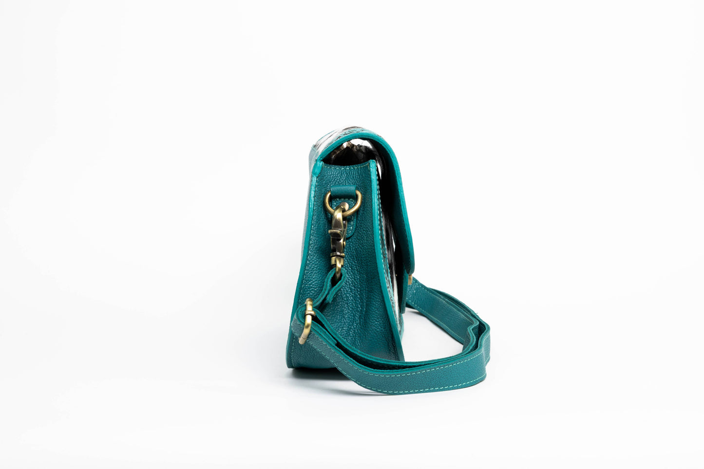 Turquoise Scalloped Flap Leather Purse ABHB 18-25204