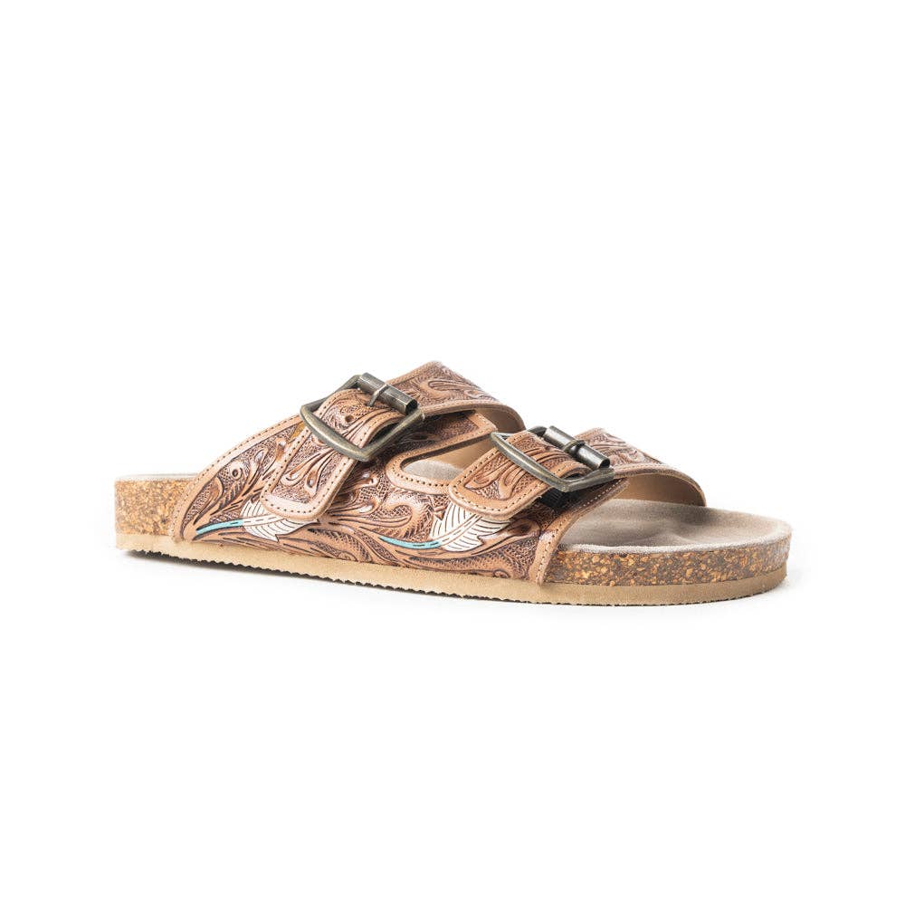 Falling Feather Sandals In Dark Brown: Dark Brown / 9