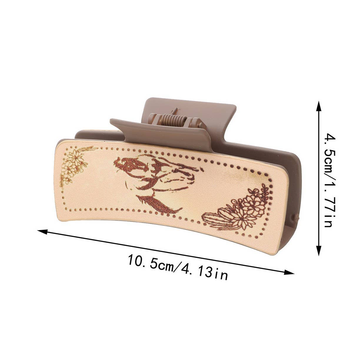 Cactus Print Leather Hair Claw Clip, Western Style_CWAHA0606: TYPE3 / (OS) 3
