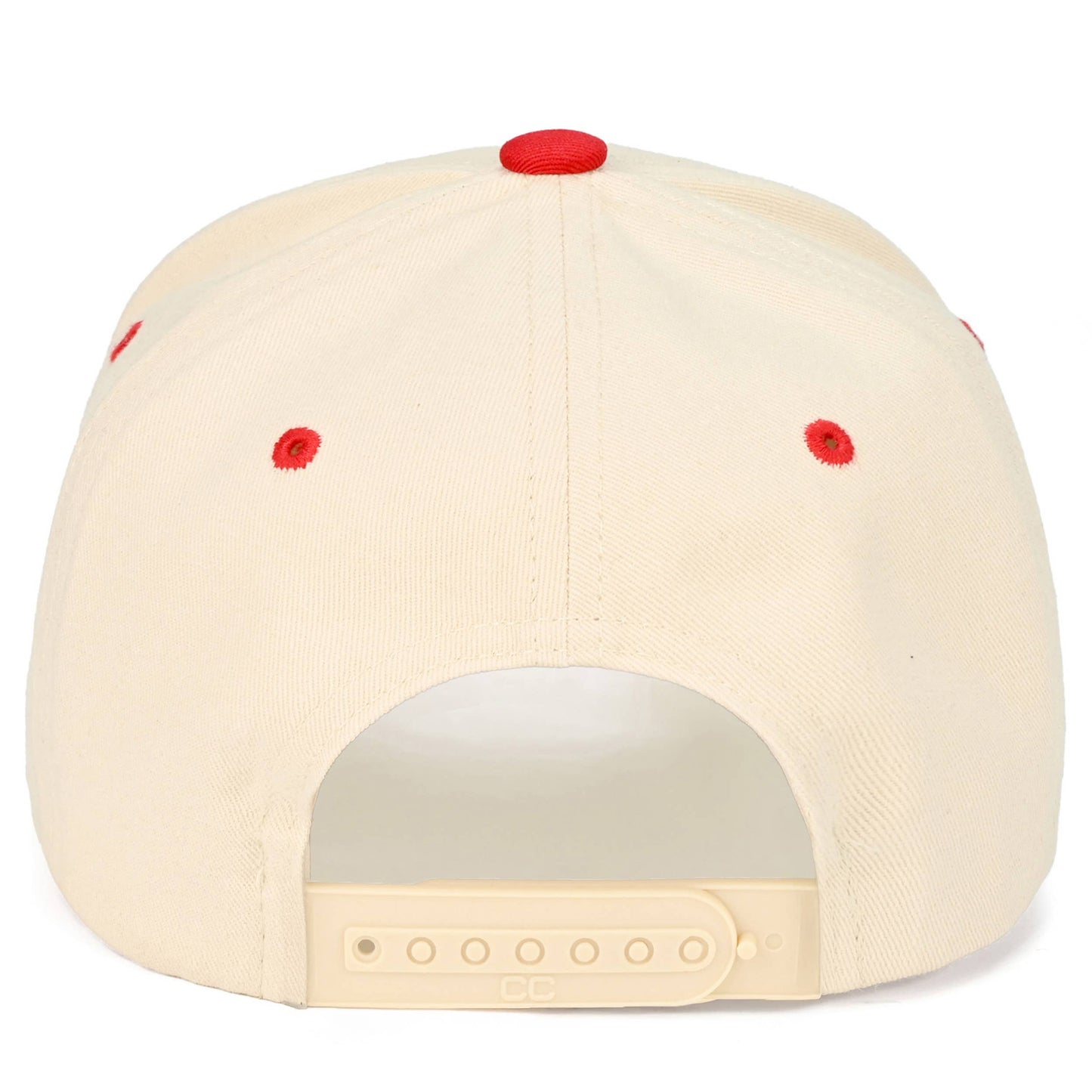 C.C AMERICAN DARLIN' Letter on Two Tone Trucker Hat: Red