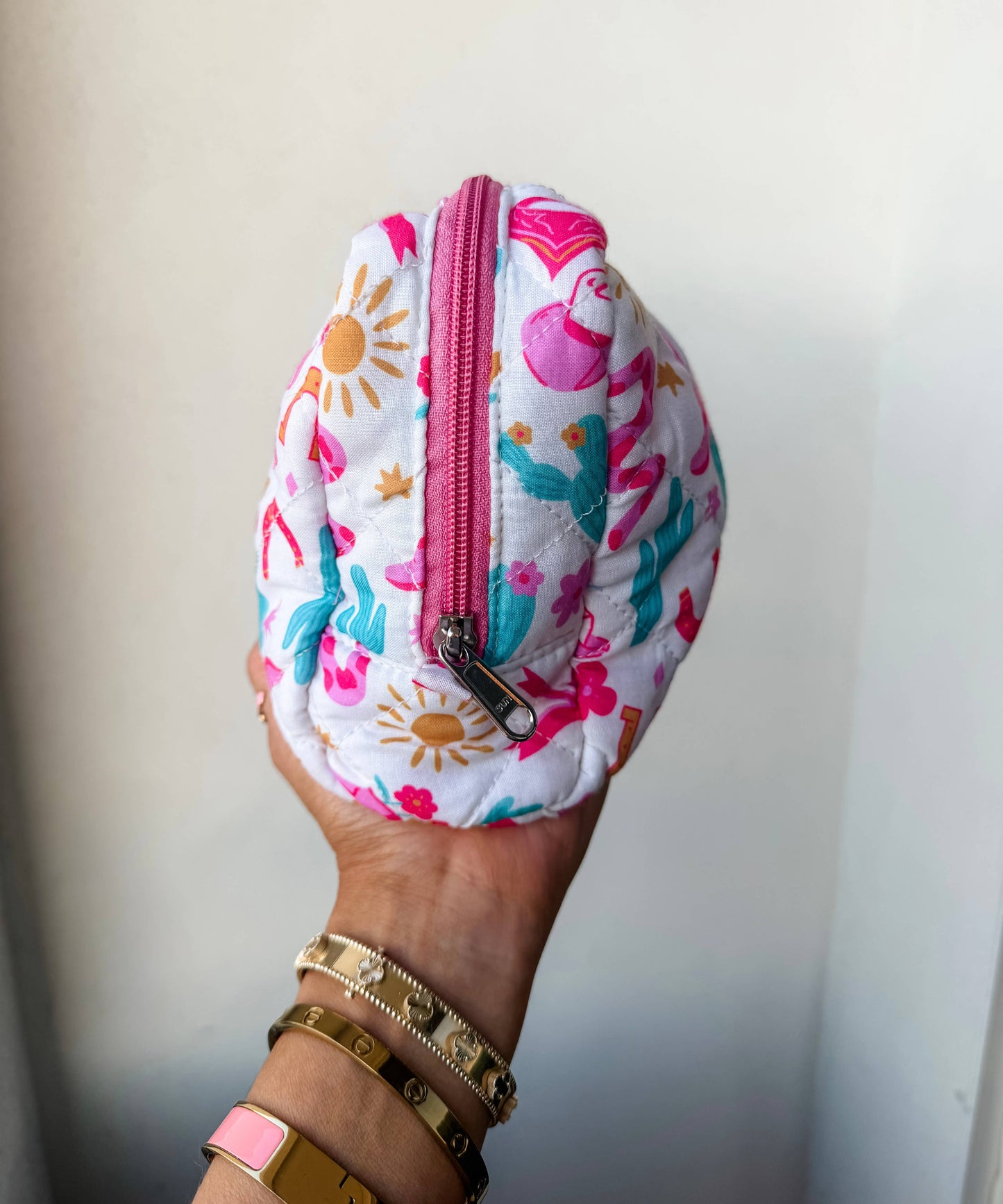 Fabric Western Makeup Bag Organizer | Cowgirl Cosmetic Bag : YEEHAW DOODLE