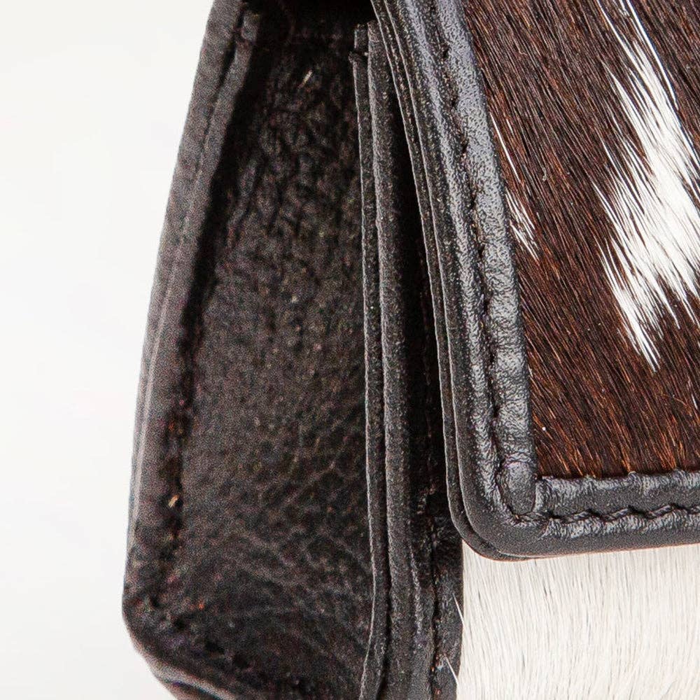 Loyal West Gloriana Clip On Bag Charm Black And White: Black And White Cowhide / Single