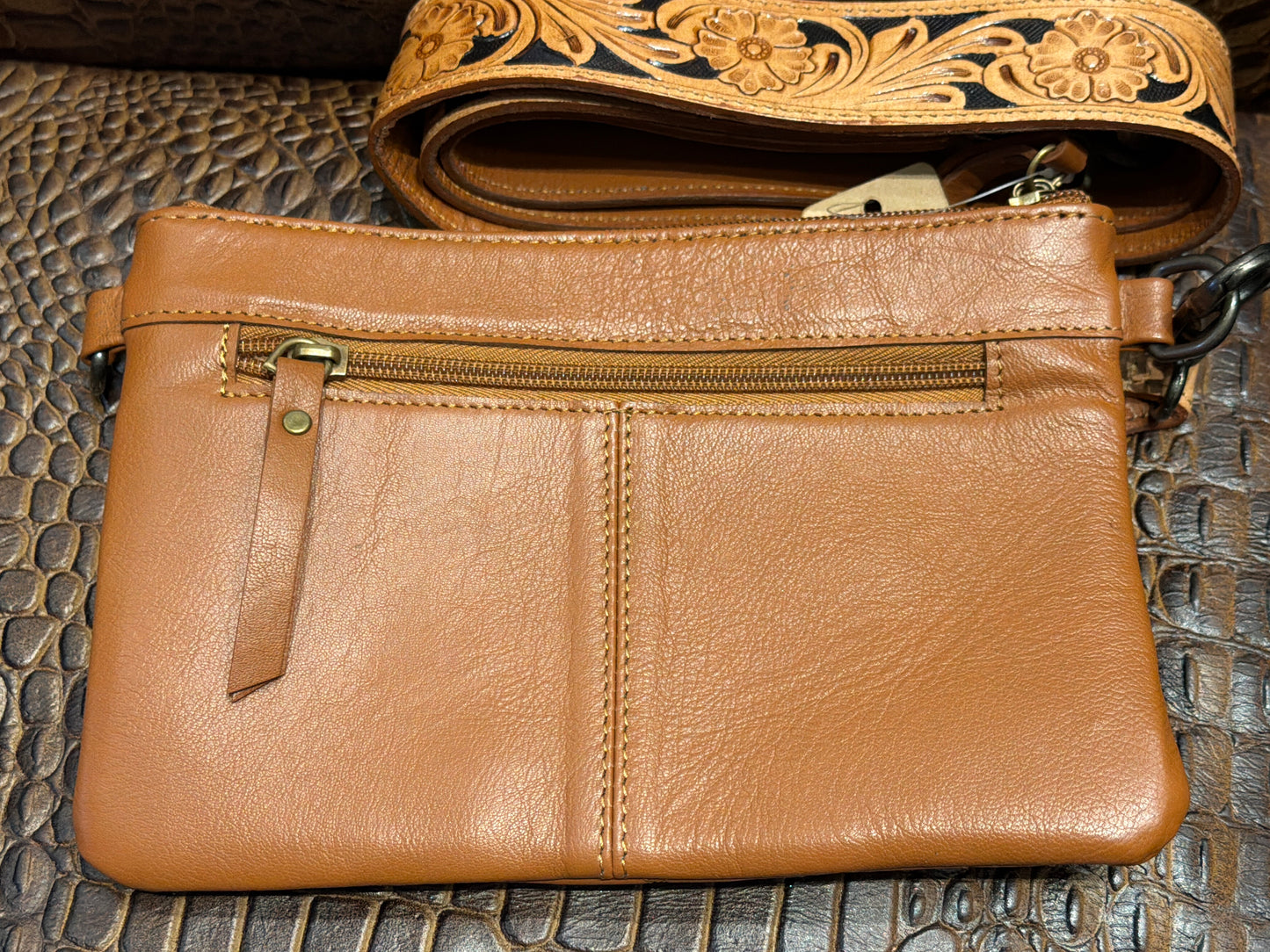 Quilted Tooled Leather Crossbody