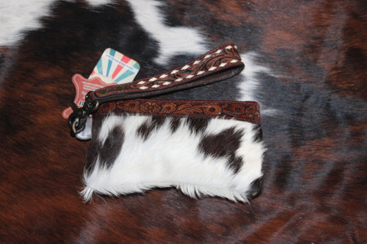 The Rodeo Leather with Cowhide Wristlet - KBG275 D