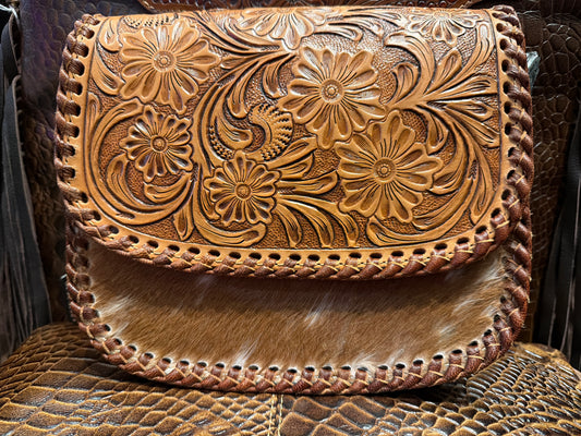 Savanna Tooled Leather Crossbody Handbag 2