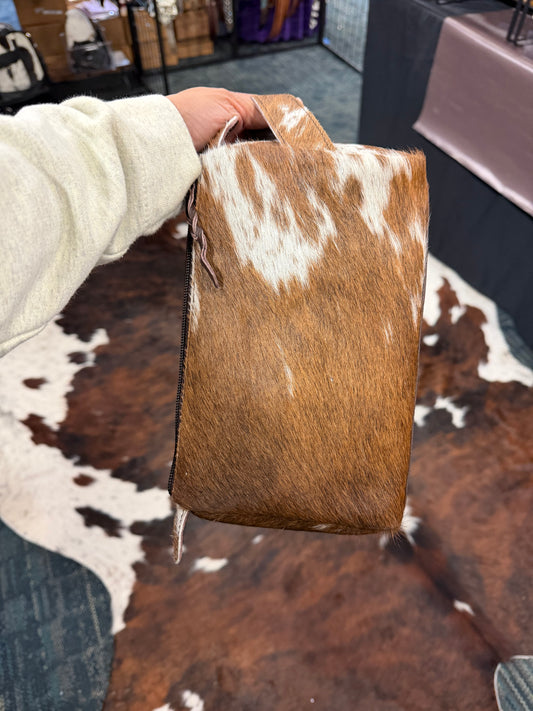 Dark Brown Cowhide Toiletry Bag 2