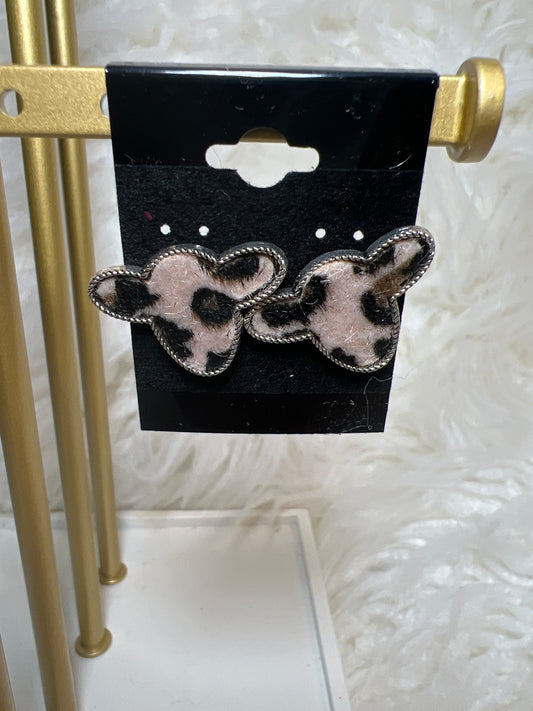 Cow Head  Leopard Earrings