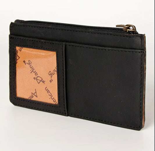 Black Genuine Leather Card Wallet ADBG810J