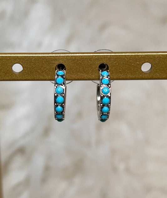 Small Turquoise Hoop Earrings