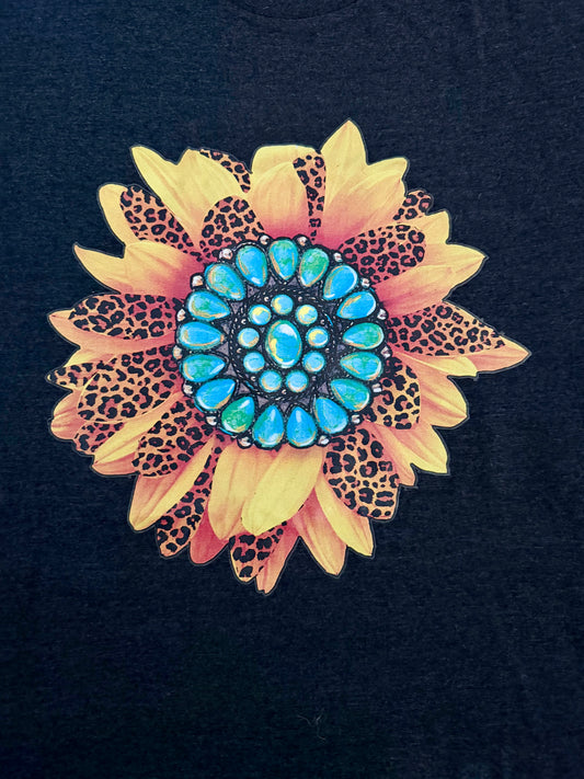 Sunflower with Turquoise Concho Tee