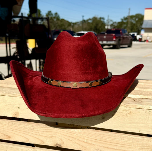 Burgundy Felt Western Hat available for local pickup only!!