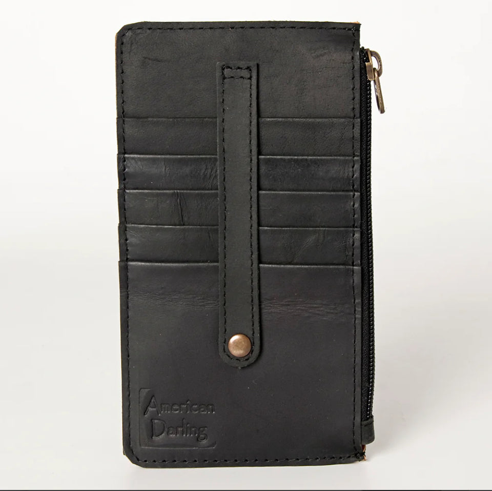 Black Genuine Leather Card Wallet ADBG810J