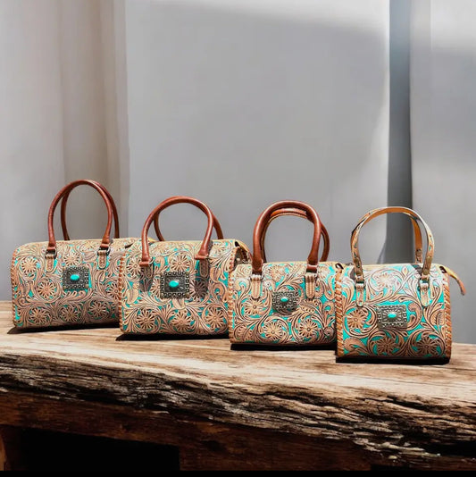 Concho Tooled Leather Speedy Bag