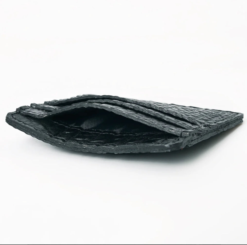 Crocodile Embossed Genuine Leather Print Card Wallet