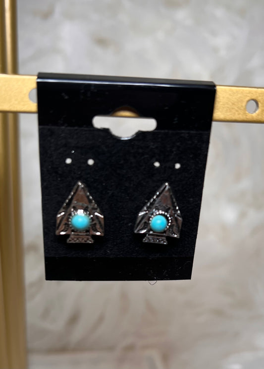 Silver Arrow Head Earrings