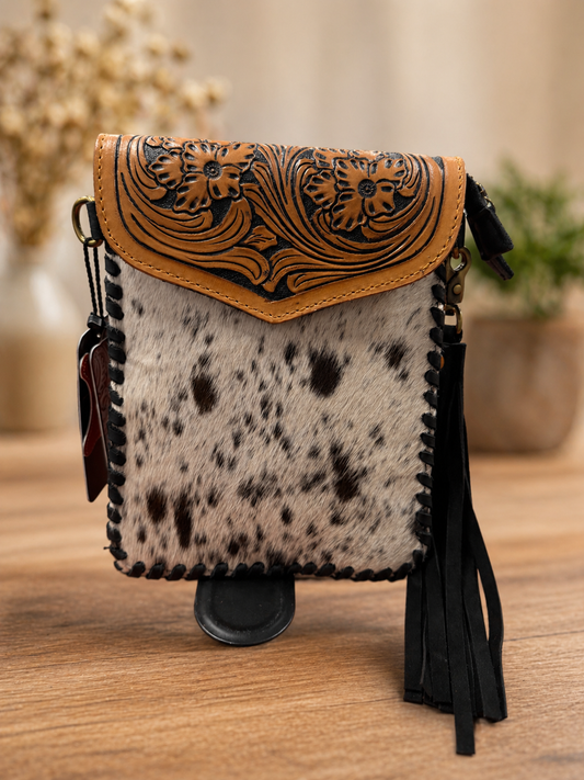 LC-ADBGD115 Crossbody Hair-On Genuine Western Leather Women Bag: ADBGD115
