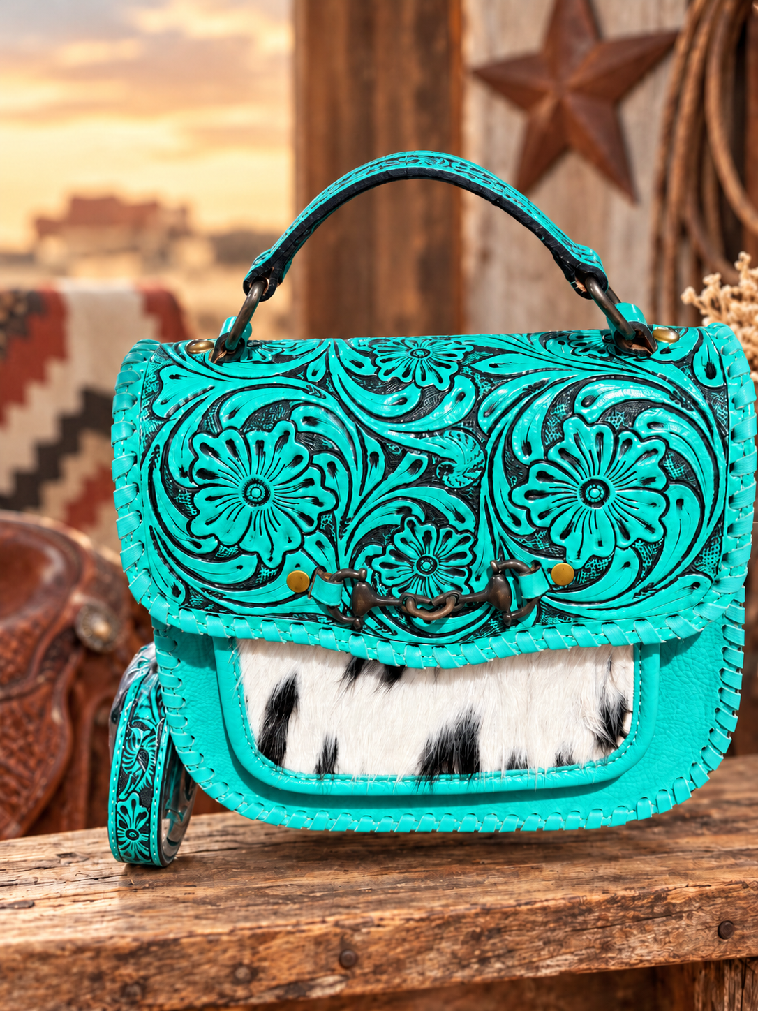 Turquoise Blossom Crossbody