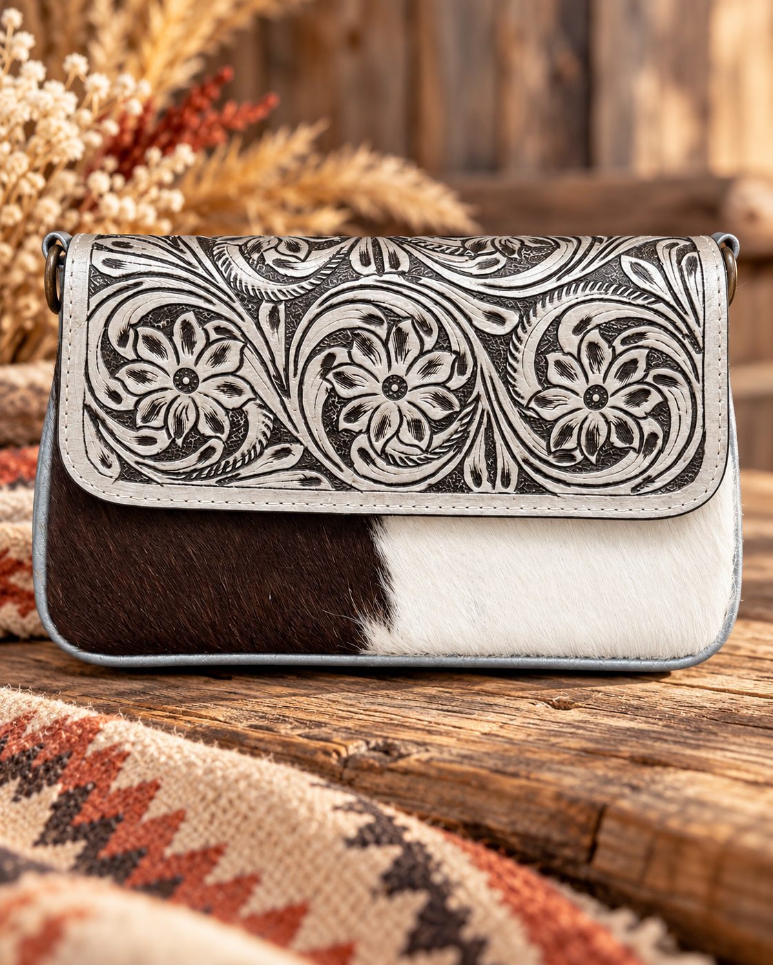 Prairie Bloom Crossbody- Silver