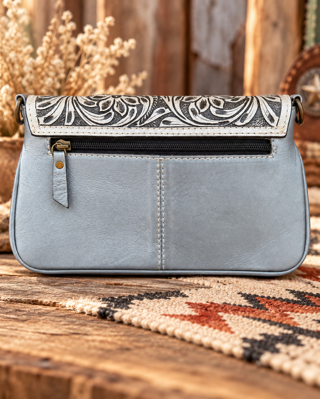 Prairie Bloom Crossbody- Silver