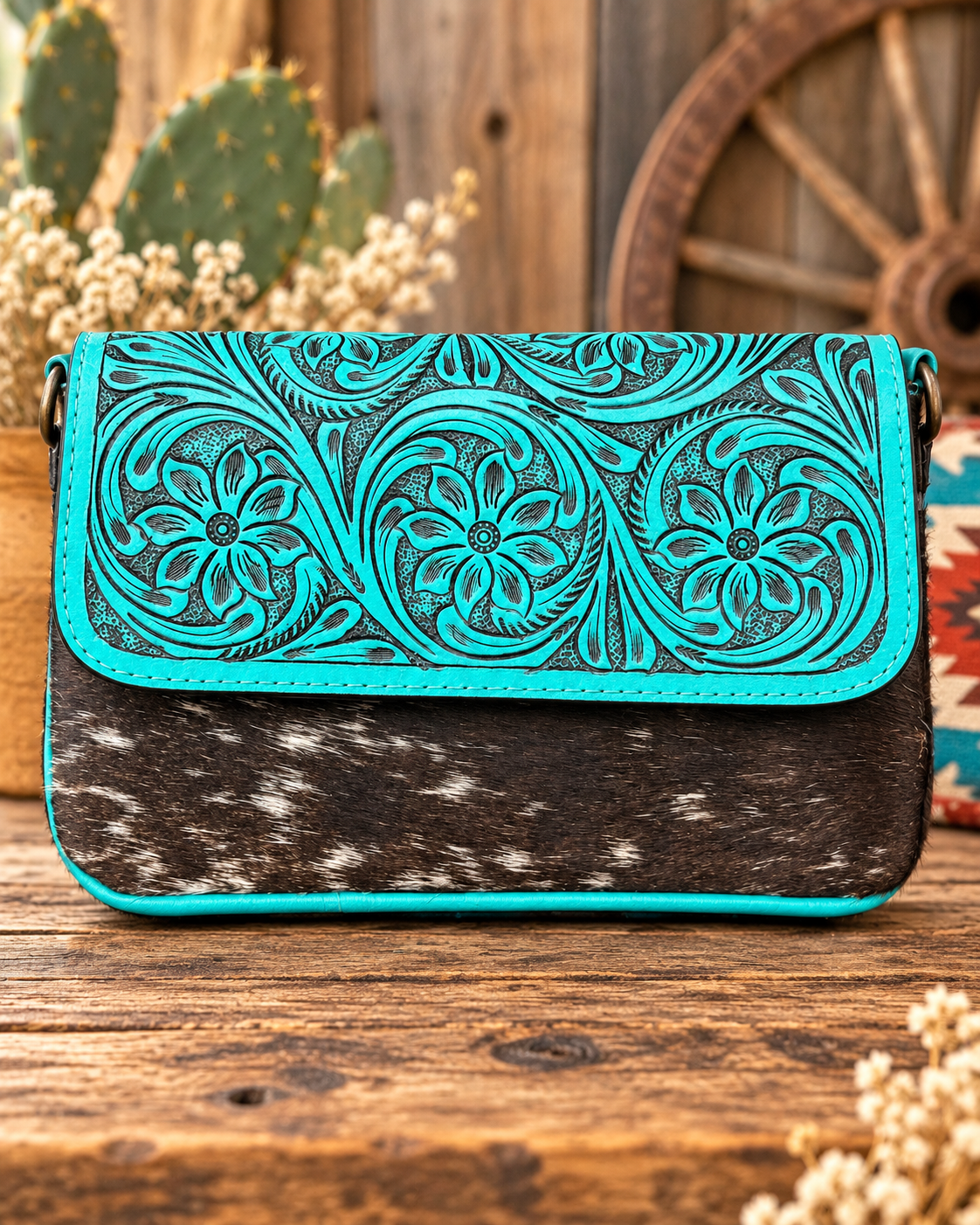 Prairie Bloom Crossbody- Turquoise