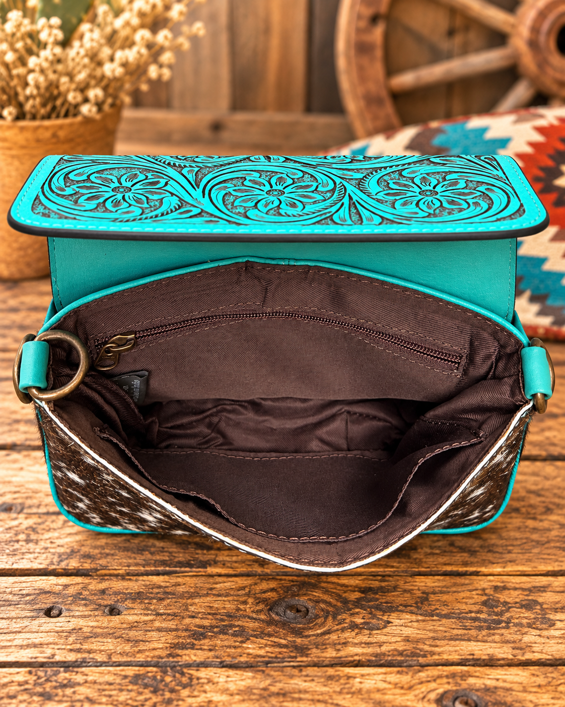 Prairie Bloom Crossbody- Turquoise