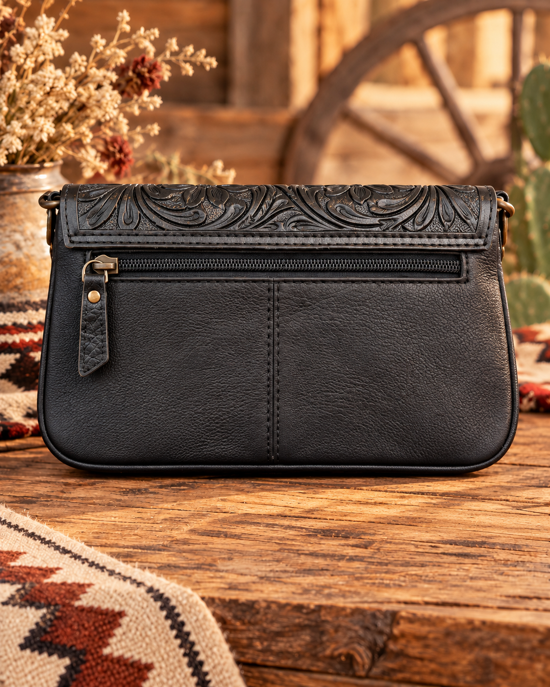 Prairie Bloom Crossbody- Black