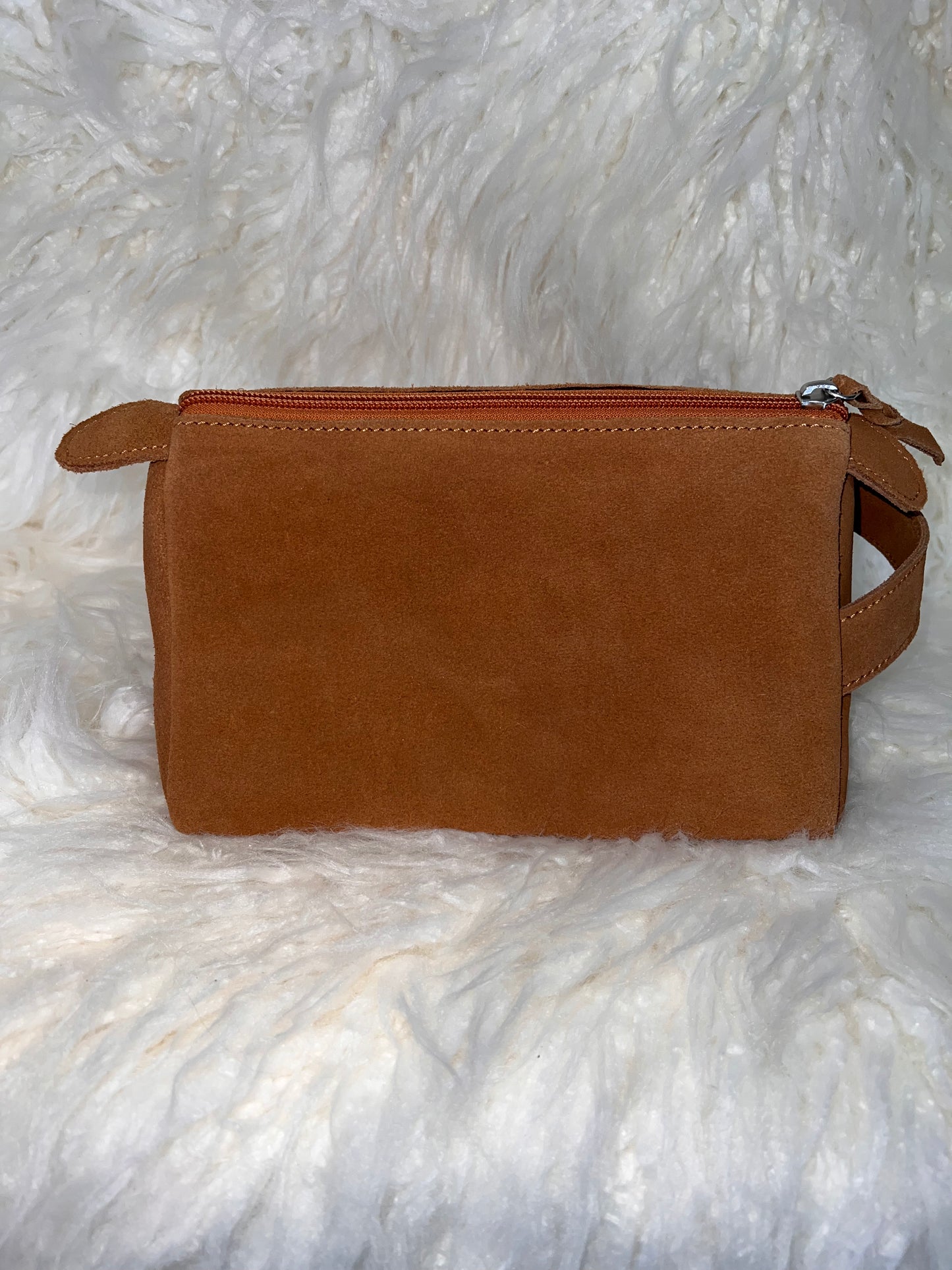 Boot Stitch Suede Toiletry Bag