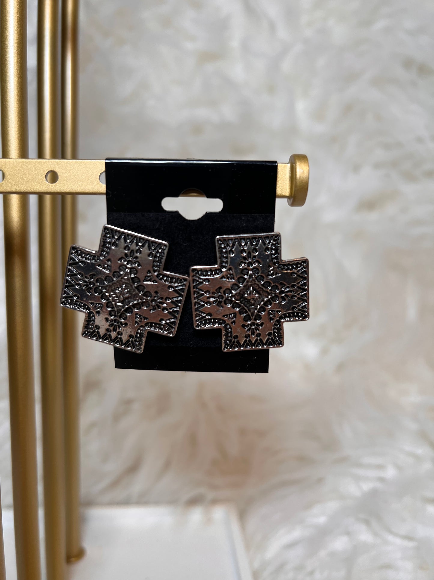 Silver Cross Earrings